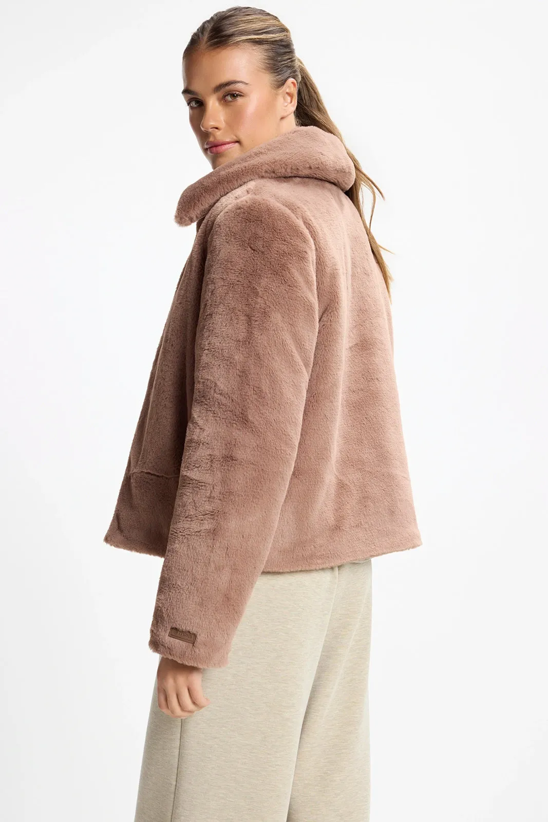 Plush Cropped Jacket - Brownie sold by MPG product image thumbnail 3