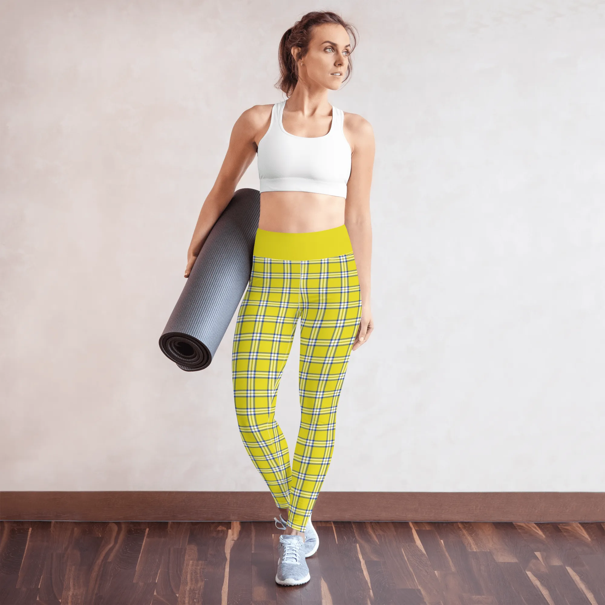 Clueless Yellow Plaid High-Waisted Leggings sold by MTV product image thumbnail 4