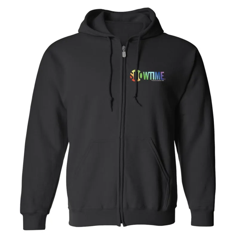 SHOWTIME Pride Logo Fleece Zip-Up Hooded Sweatshirt sold by MTV