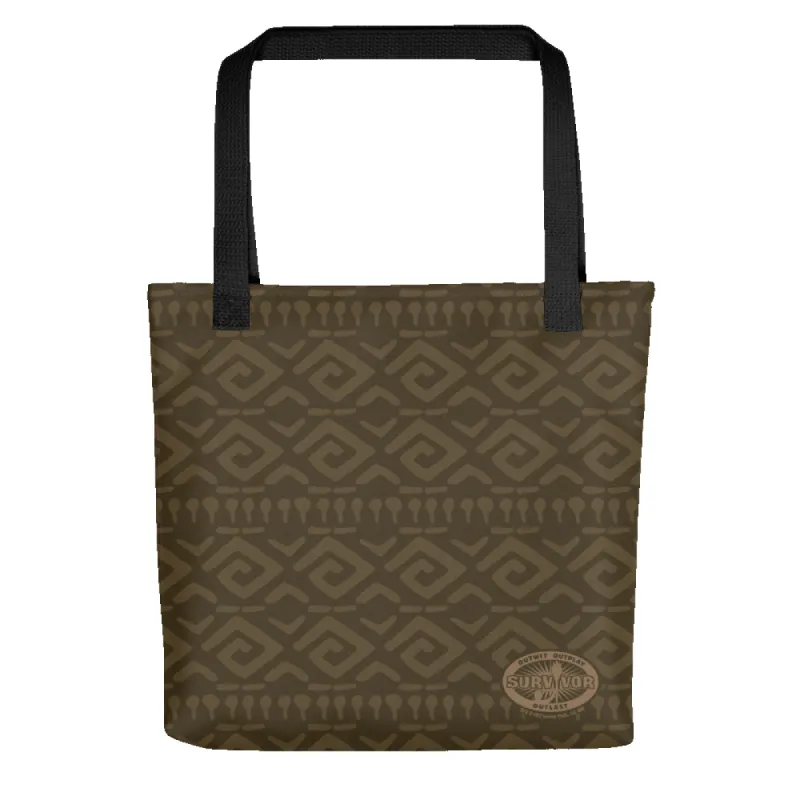 Survivor Brown Tribal All Over Print Premium Tote Bag sold by MTV