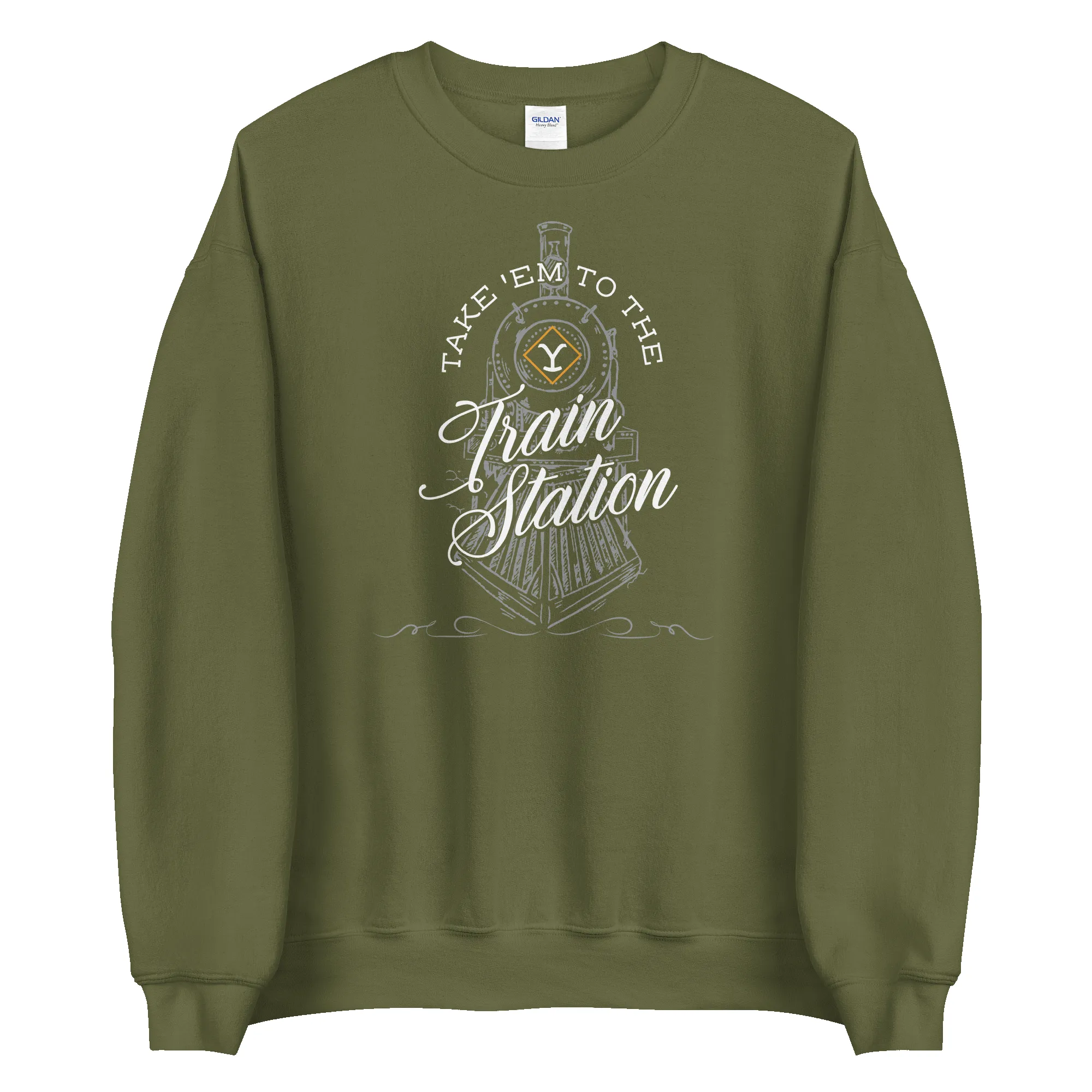 Yellowstone Take 'Em To The Train Station Fleece Crewneck Sweatshirt sold by MTV