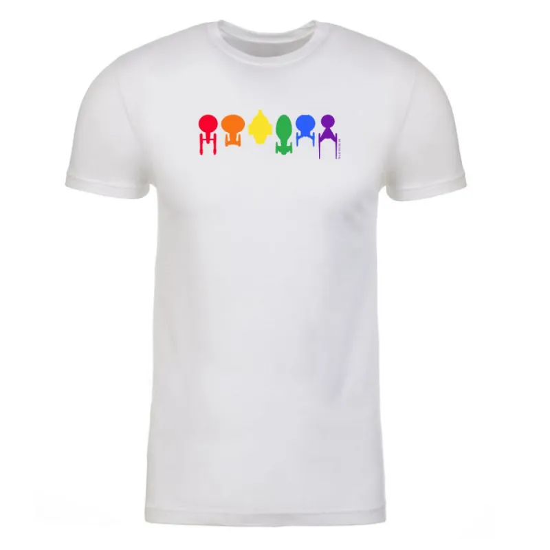 Star Trek Ships of the Line Pride Adult Short Sleeve T-Shirt sold by MTV