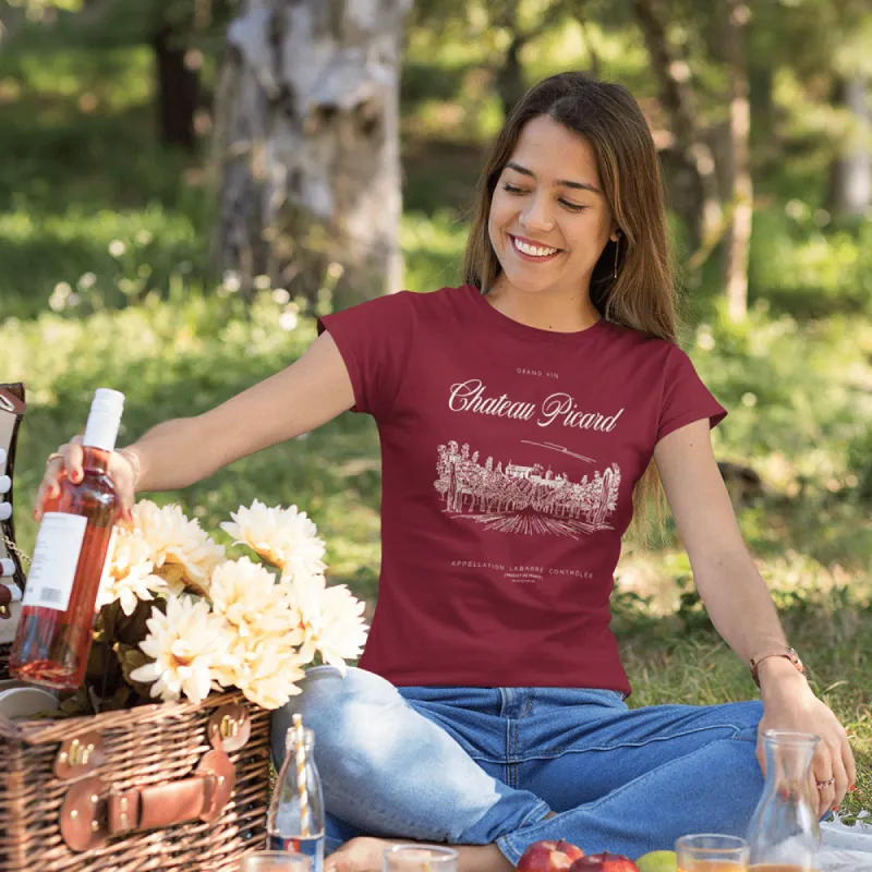 Star Trek: Picard Chateau Picard Vineyard Logo Women's Short Sleeve T-Shirt sold by MTV
