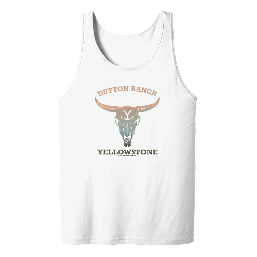 Yellowstone Dutton Ranch Cow Skull Adult Tank Top sold by MTV product image thumbnail 3