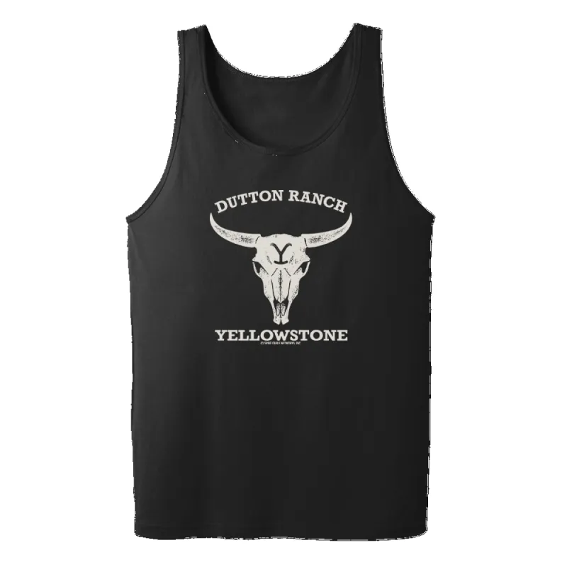 Yellowstone Dutton Ranch Cow Skull Adult Tank Top sold by MTV