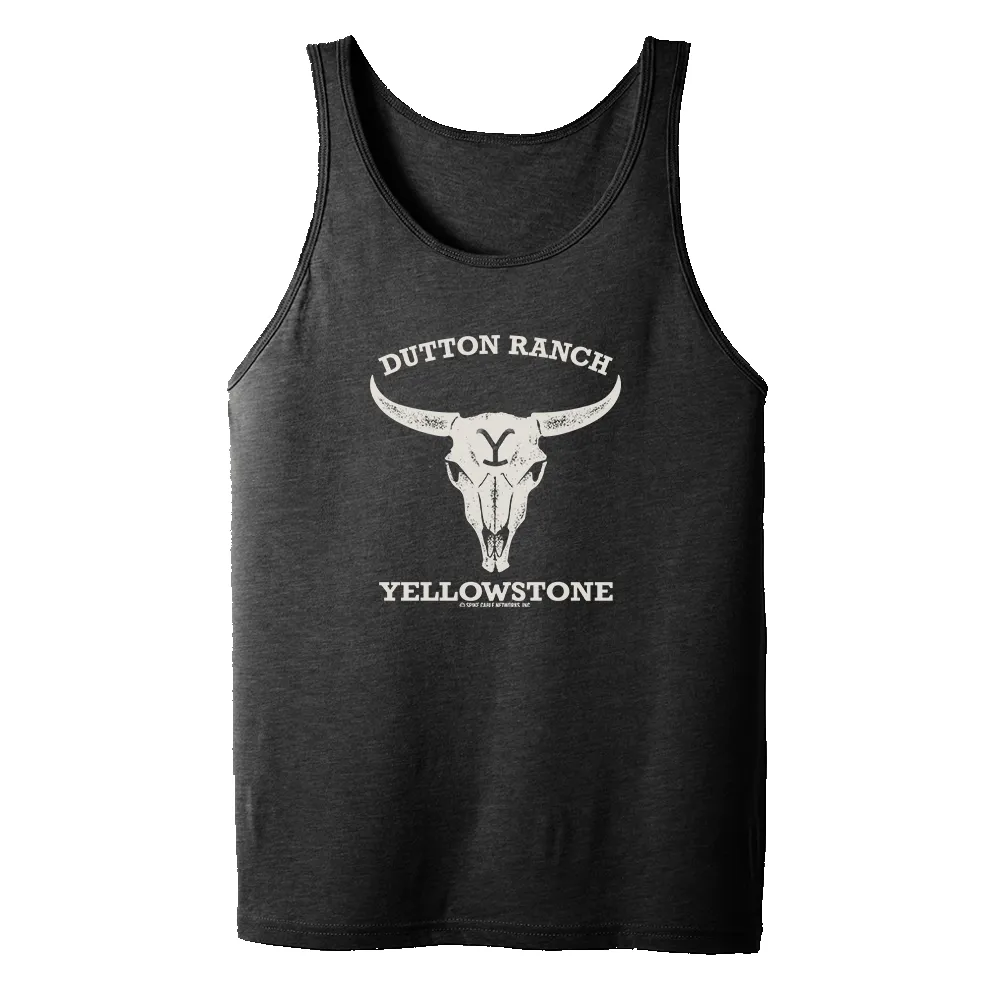 Yellowstone Dutton Ranch Cow Skull Adult Tank Top sold by MTV product image thumbnail 4