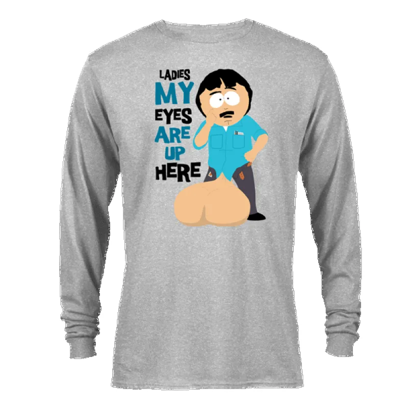 South Park Randy Eyes Up Here Adult Long Sleeve T-Shirt sold by MTV