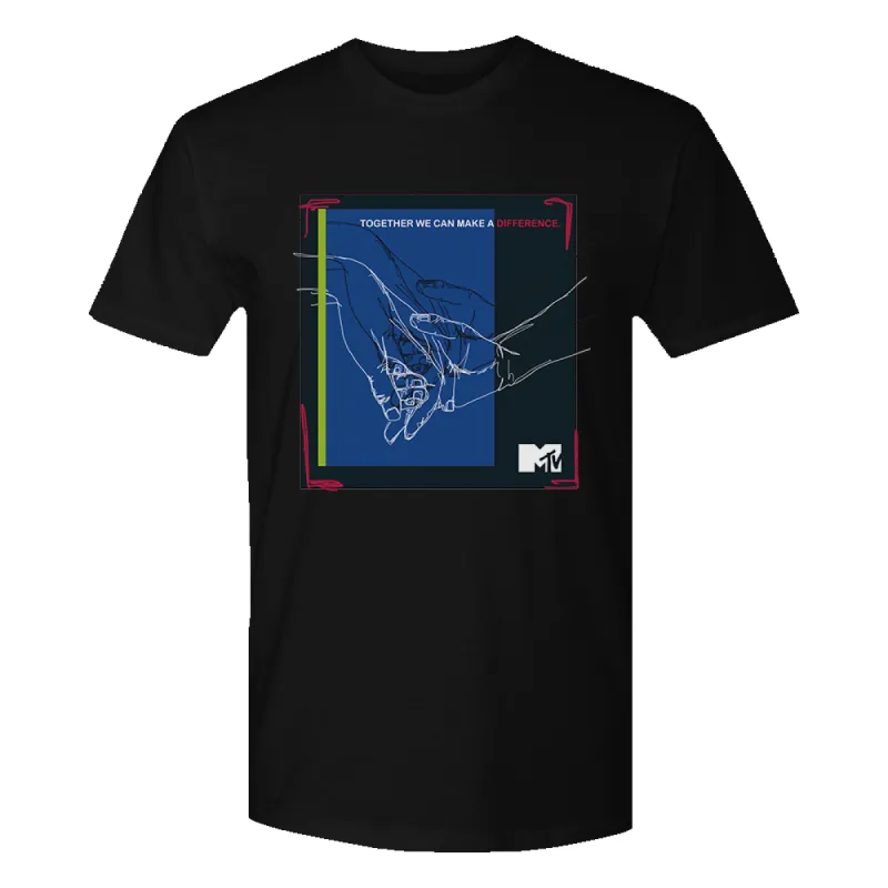 MTV Together We Can Make A Difference Adult Short Sleeve T-Shirt sold by MTV