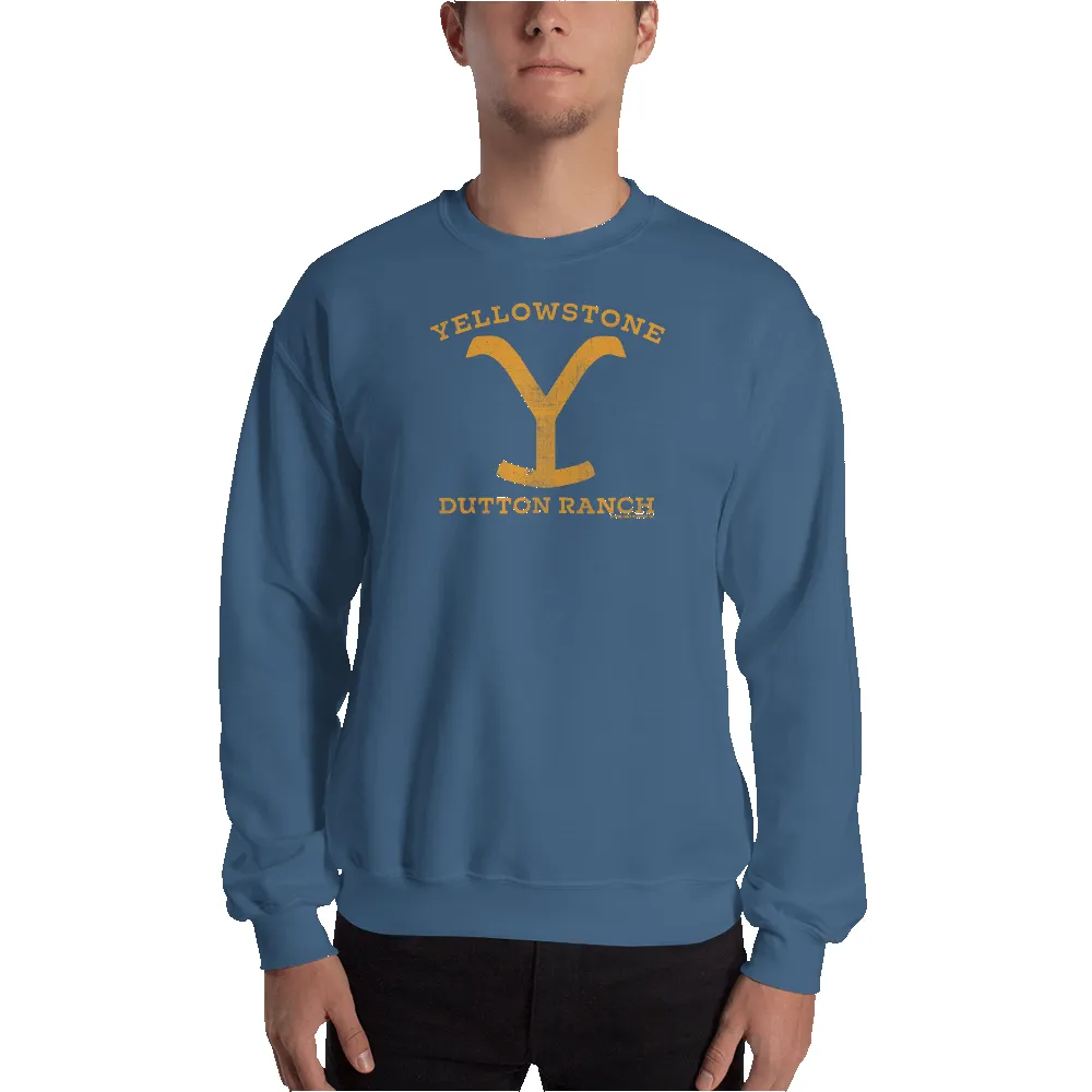 Yellowstone Dutton Ranch Distressed Logo Fleece Crewneck Sweatshirt sold by MTV product image thumbnail 2