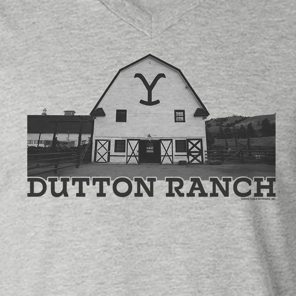 Yellowstone Dutton Ranch Barn Adult V-Neck T-Shirt sold by MTV product image thumbnail 2