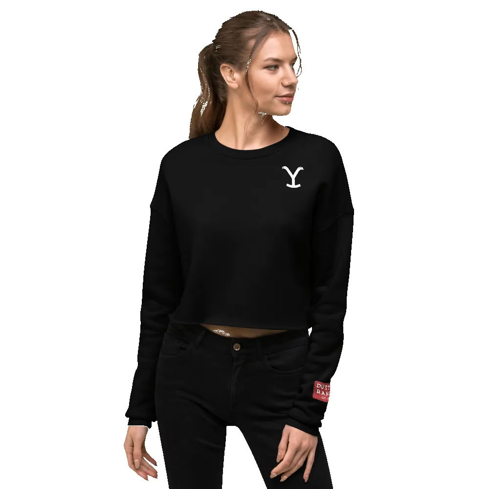 Yellowstone Can't Reason With Evil Women's Fleece Crop Hooded Sweatshirt sold by MTV product image thumbnail 3
