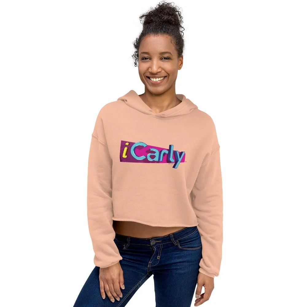 iCarly Logo Women's Fleece Crop Hooded Sweatshirt sold by MTV product image thumbnail 3