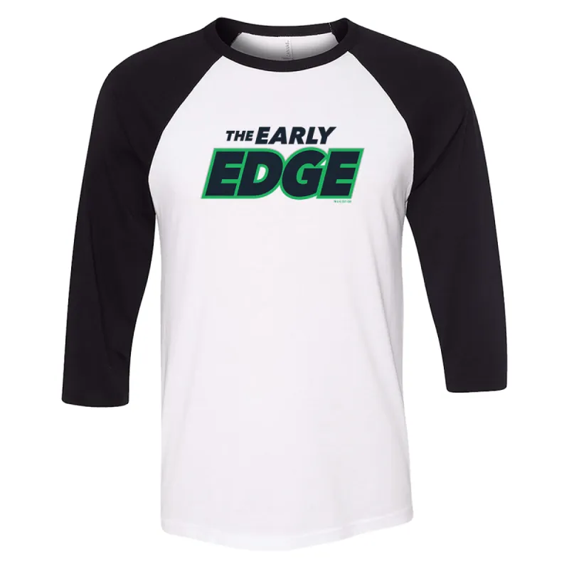 The Early Edge Podcast Logo 3/4 Sleeve Baseball T-Shirt sold by MTV