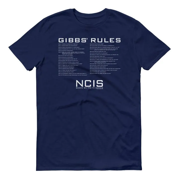 NCIS Gibbs Rules Navy Adult Short Sleeve T-Shirt sold by MTV