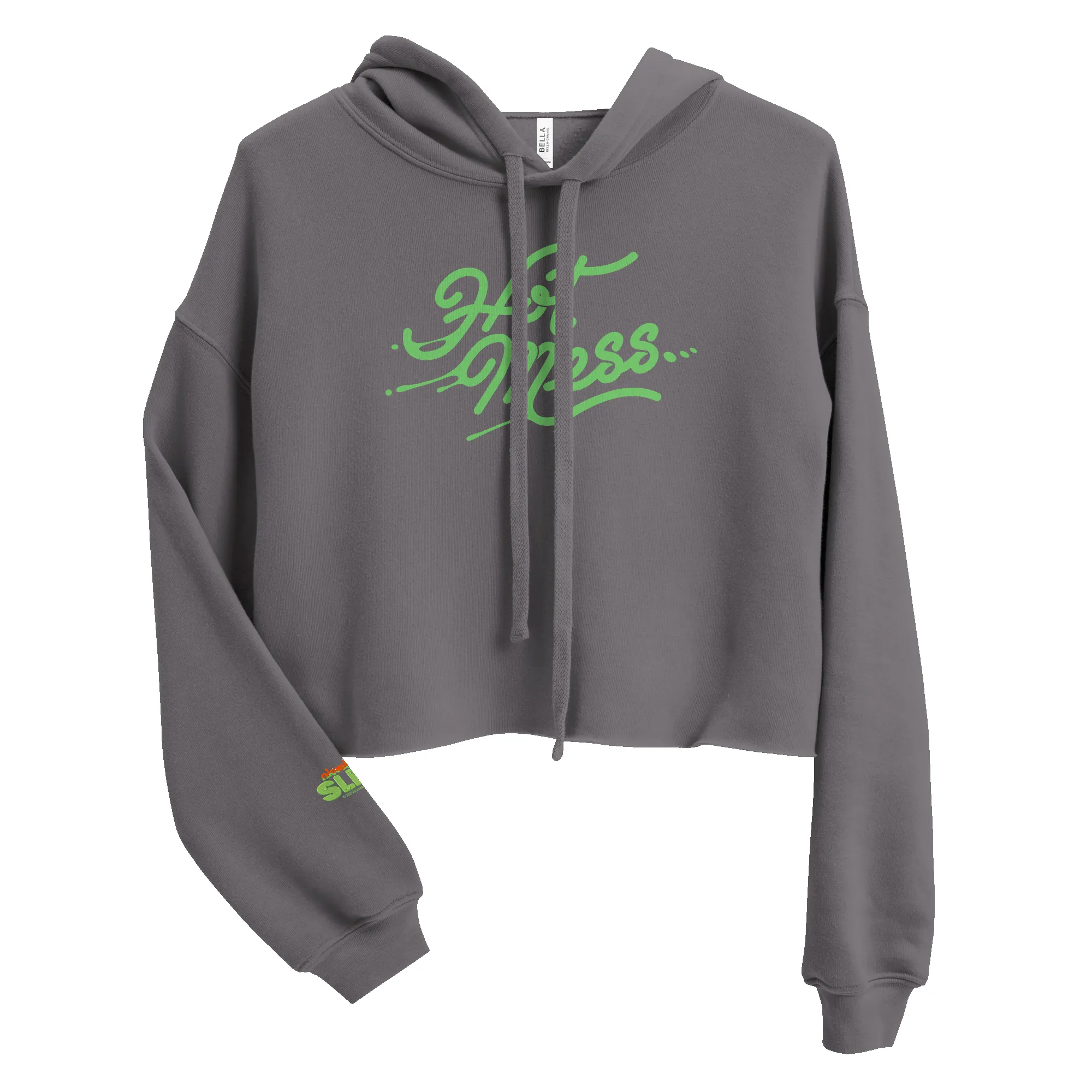 Slime Hot Mess Women's Fleece Crop Hooded Sweatshirt sold by MTV product image thumbnail 3