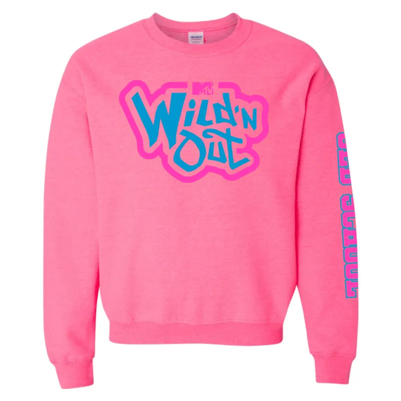 Wild 'N Out Neon Pink Old School Adult Crew Neck Sweatshirt sold by MTV