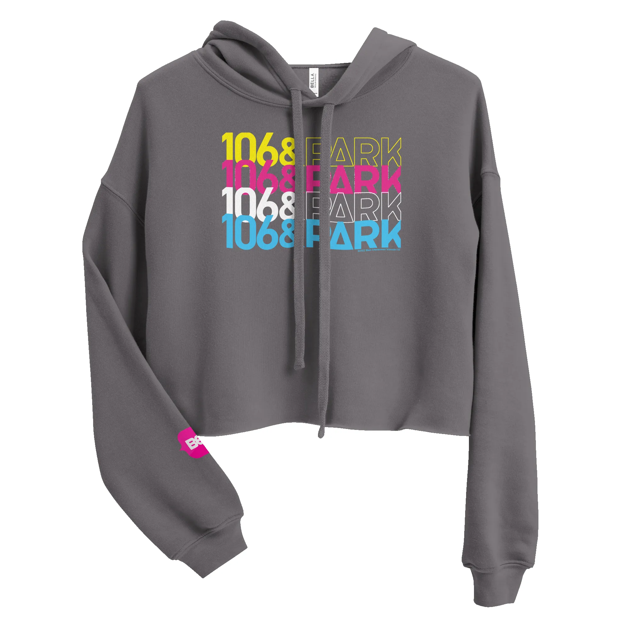 106 & Park Repeat Logo Women's Fleece Crop Hooded Sweatshirt sold by MTV product image thumbnail 2