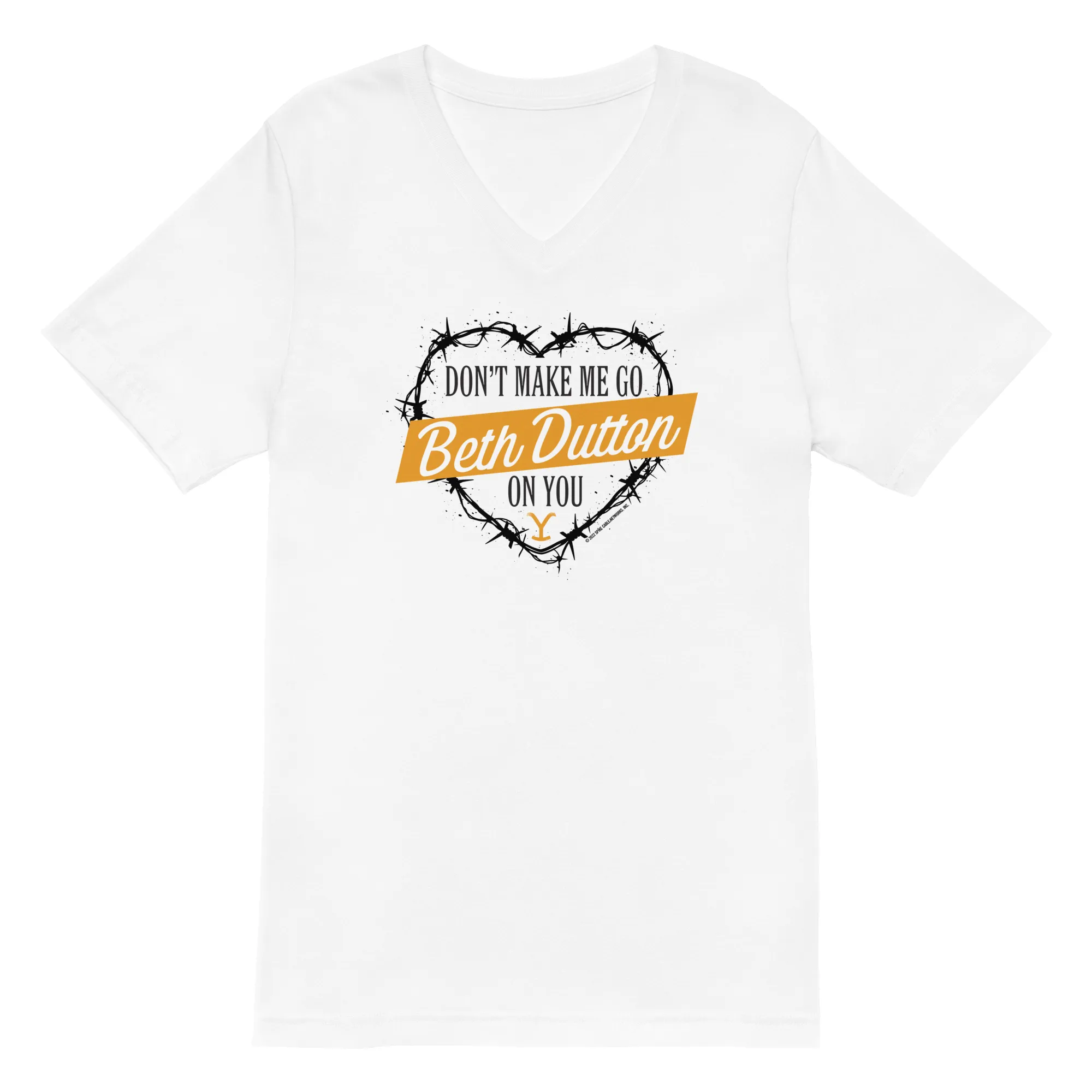 Yellowstone Don't Make Me Go Beth Dutton On You Heart V-Neck Short Sleeve T-Shirt sold by MTV product image thumbnail 3