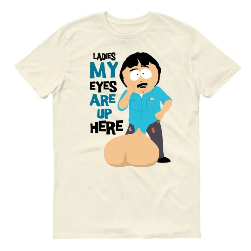 South Park Randy Eyes Up Here Adult Short Sleeve T-Shirt sold by MTV