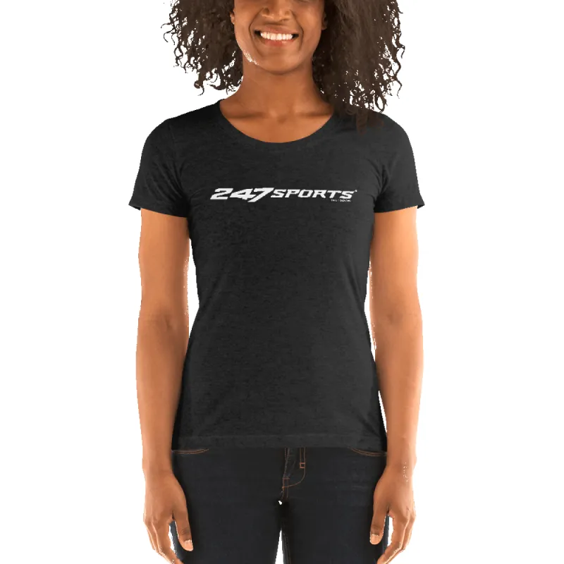 247 Sports White Logo Women's Tri-Blend Short Sleeve T-Shirt sold by MTV