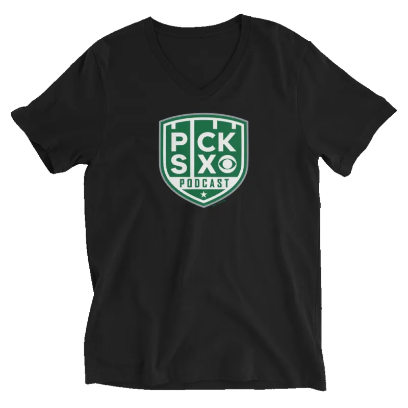 Pick Six Podcast Logo V-Neck Short Sleeve T-Shirt sold by MTV