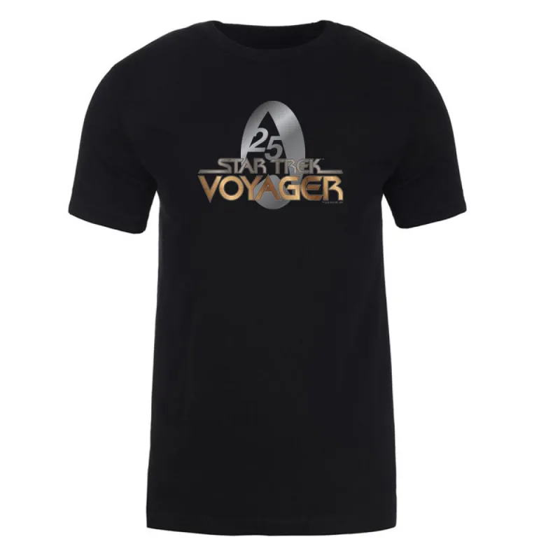 Star Trek: Voyager Gold 25 Logo Adult Short Sleeve T-Shirt sold by MTV