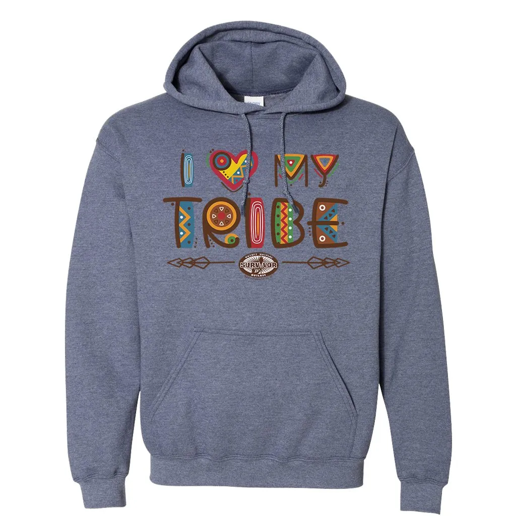 Survivor I Love My Tribe Mashup Fleece Hooded Sweatshirt sold by MTV