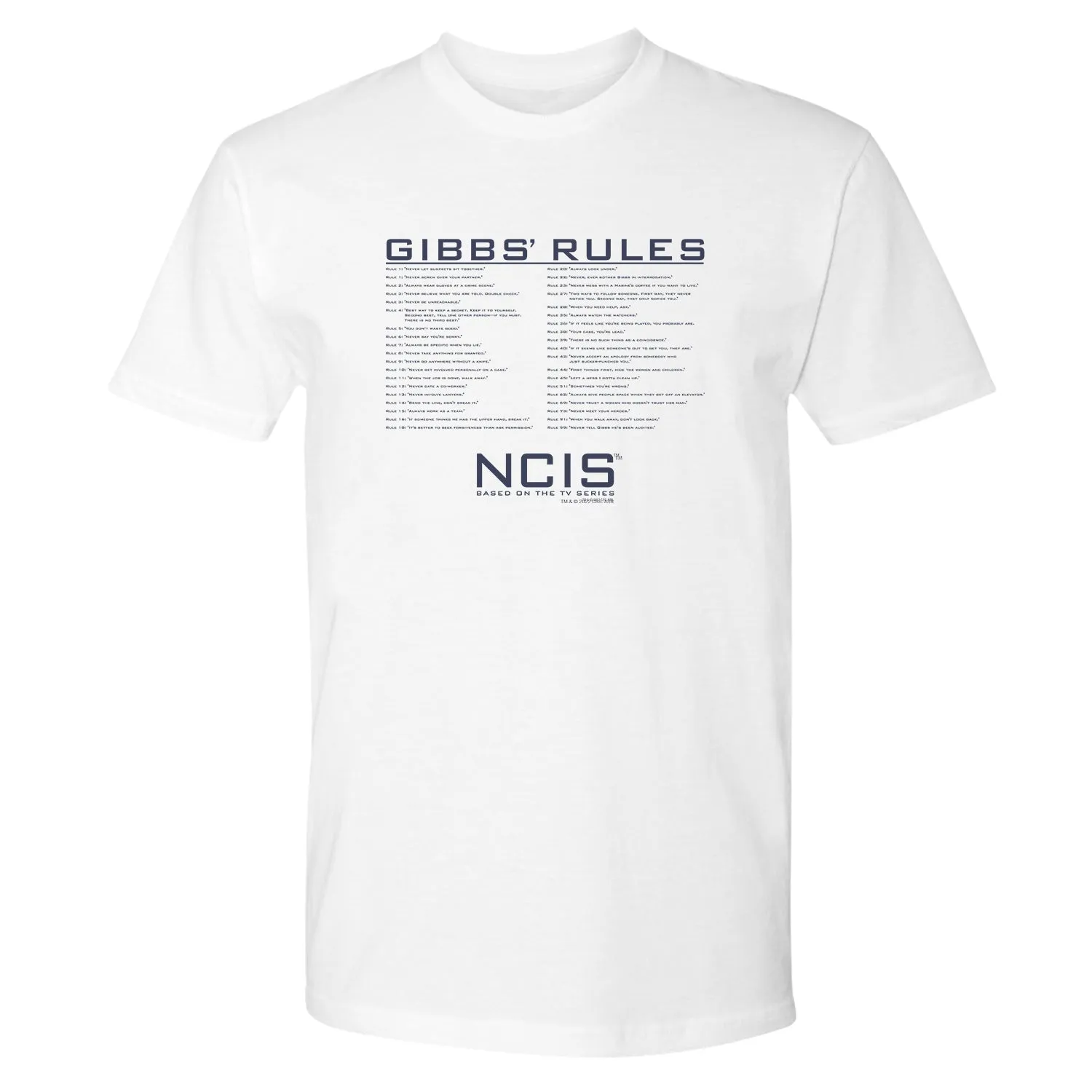 NCIS Gibbs Rules Adult Short Sleeve T-Shirt sold by MTV product image thumbnail 4