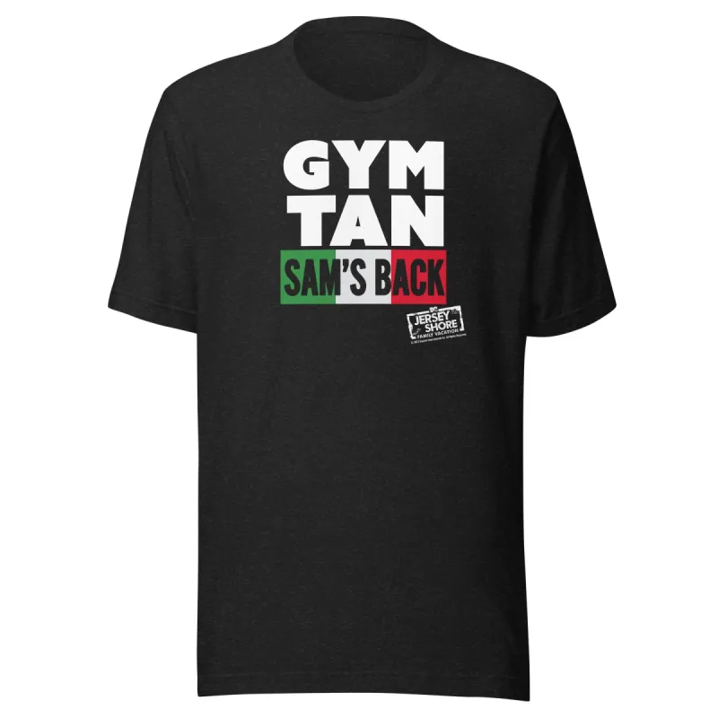 Jersey Shore Family Vacation Gym, Tan, Sam's Back T-Shirt sold by MTV