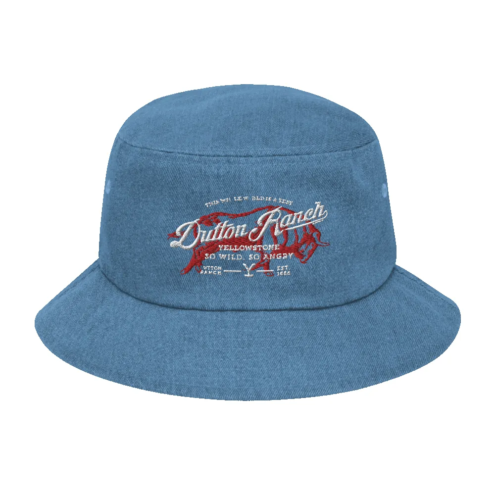 Yellowstone Dutton Ranch Bison Denim Bucket Hat sold by MTV