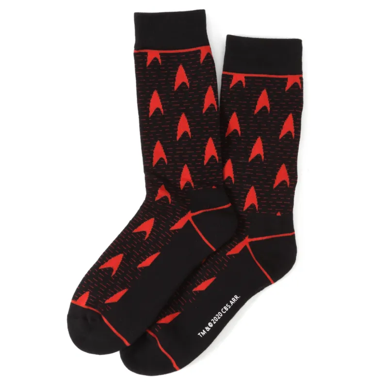 Star Trek Red Delta Shield Black Men's Socks sold by MTV