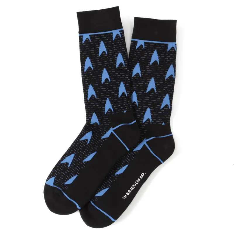Star Trek Blue Delta Shield Black Men's Socks sold by MTV
