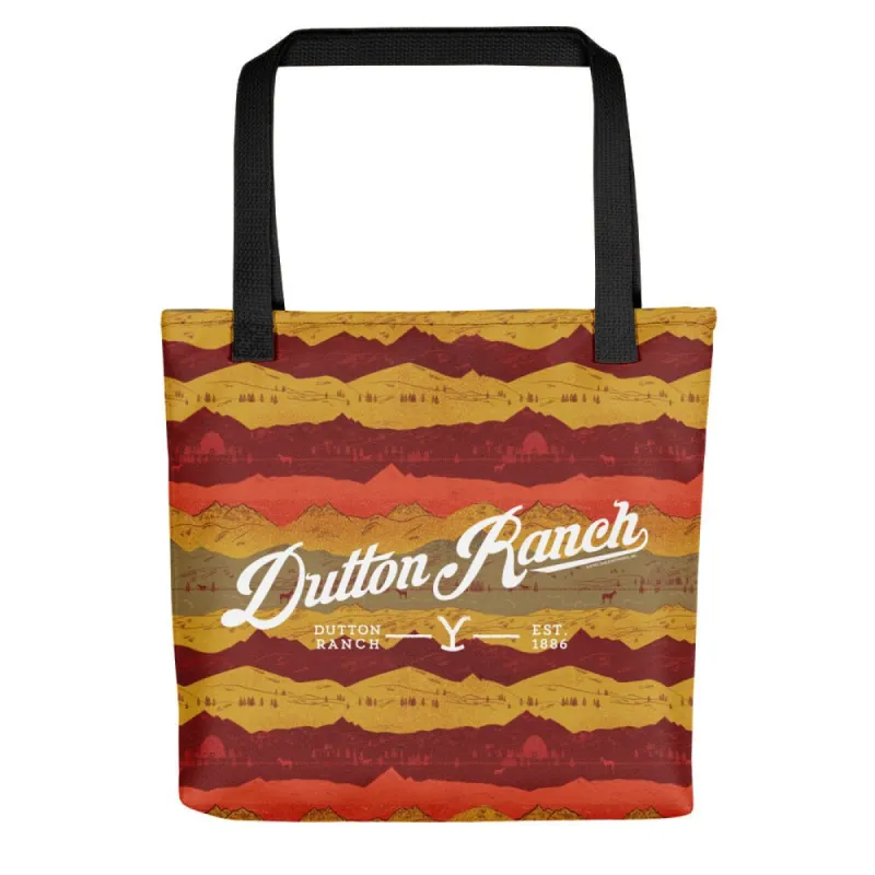Yellowstone Dutton Ranch Mountain Pattern Premium Tote Bag sold by MTV