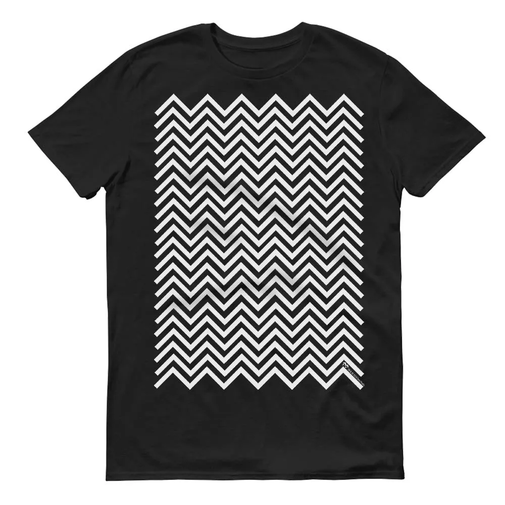 Twin Peaks Black and White Chevron Adult Short Sleeve T-Shirt sold by MTV