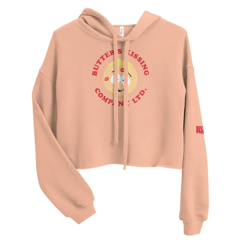South Park Butter's Kissing Company Women's Fleece Crop Hooded Sweatshirt sold by MTV