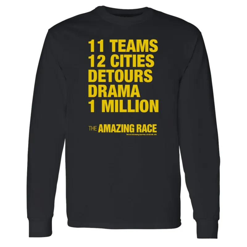The Amazing Race Yellow Detours  Adult Long Sleeve T-Shirt sold by MTV