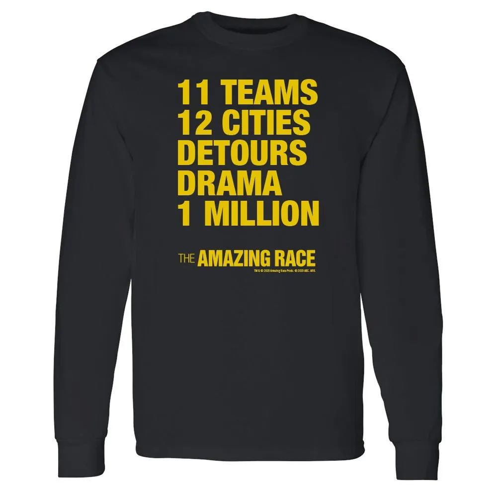 The Amazing Race Yellow Detours Adult Long Sleeve T-Shirt sold by MTV