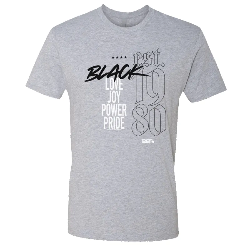 BET Love Joy Power Pride Adult Short Sleeve T-Shirt sold by MTV