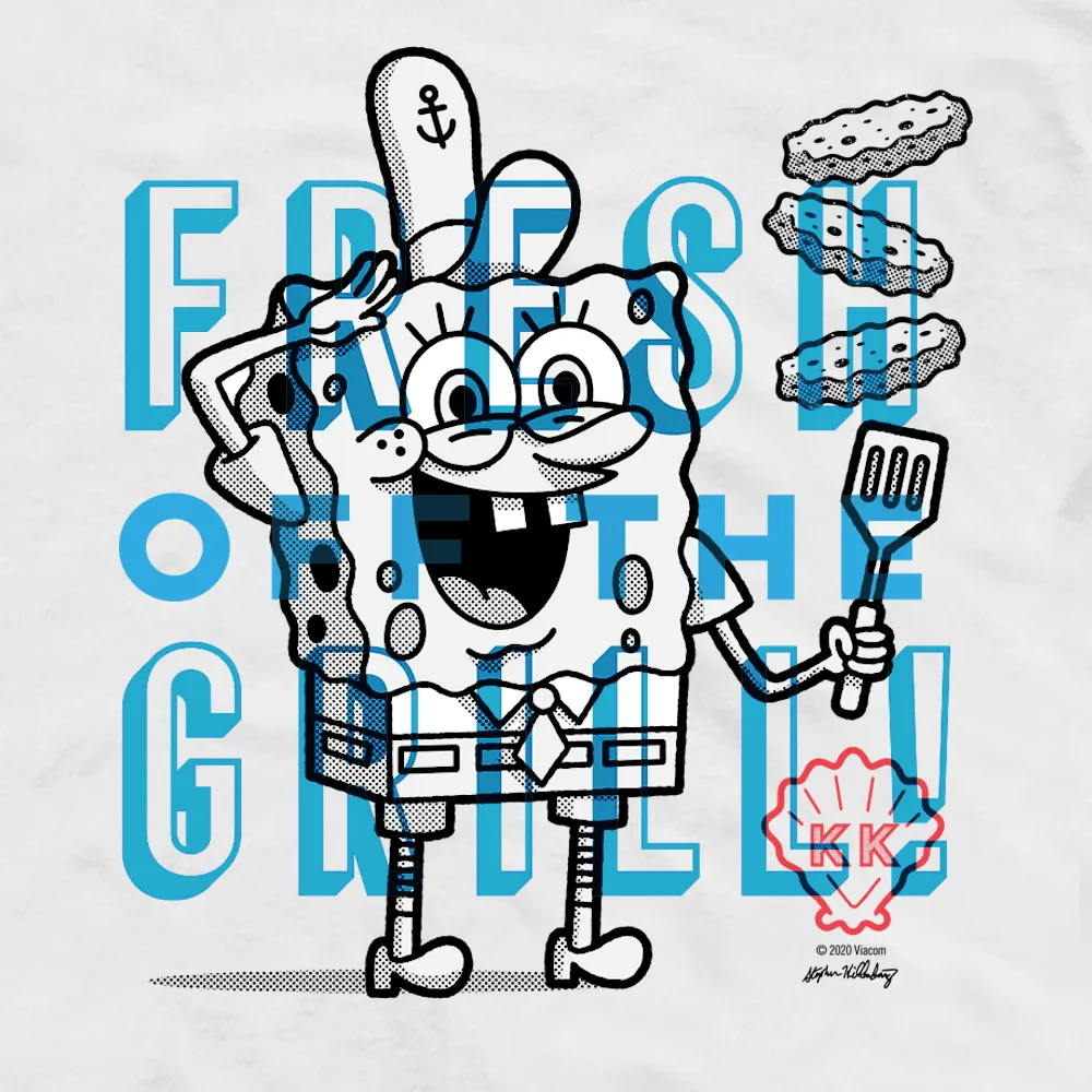 SpongeBob SquarePants The Krusty Krab SpongeBob Fresh Off the Grill Adult Short Sleeve T-Shirt sold by MTV product image thumbnail 5