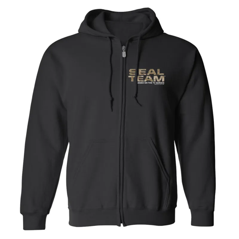 SEAL Team Camoflauge Logo Fleece Zip-Up Hooded Sweatshirt sold by MTV