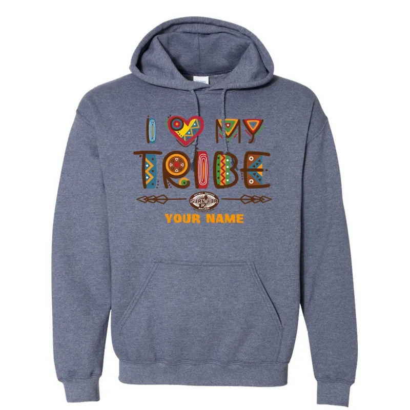 Survivor I Love My Tribe Mashup Personalized Fleece Hooded Sweatshirt sold by MTV