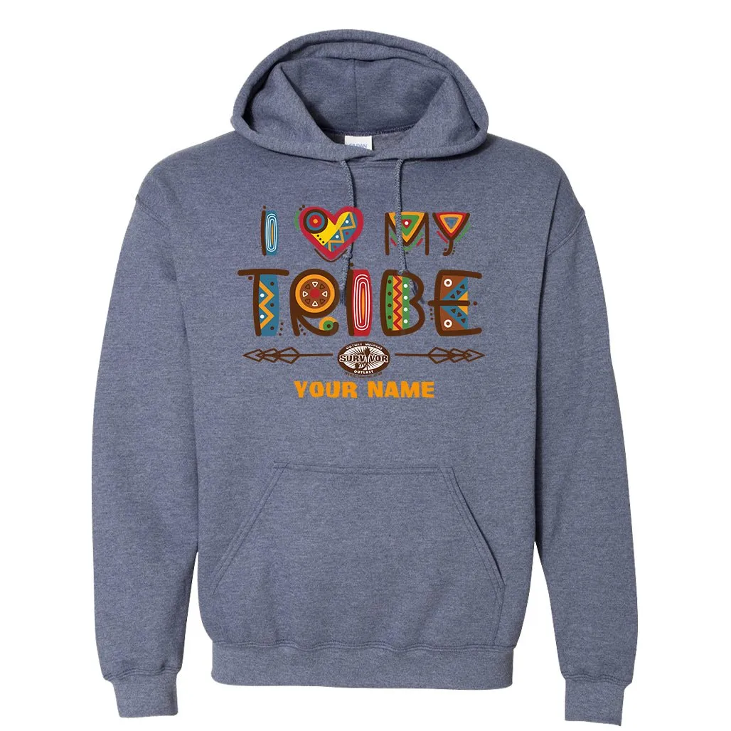 Survivor I Love My Tribe Mashup Personalized Fleece Hooded Sweatshirt sold by MTV