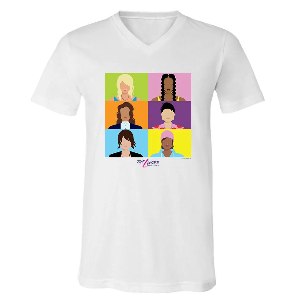 The L Word: Generation Q Faces Adult V-Neck T-Shirt sold by MTV product image thumbnail 2