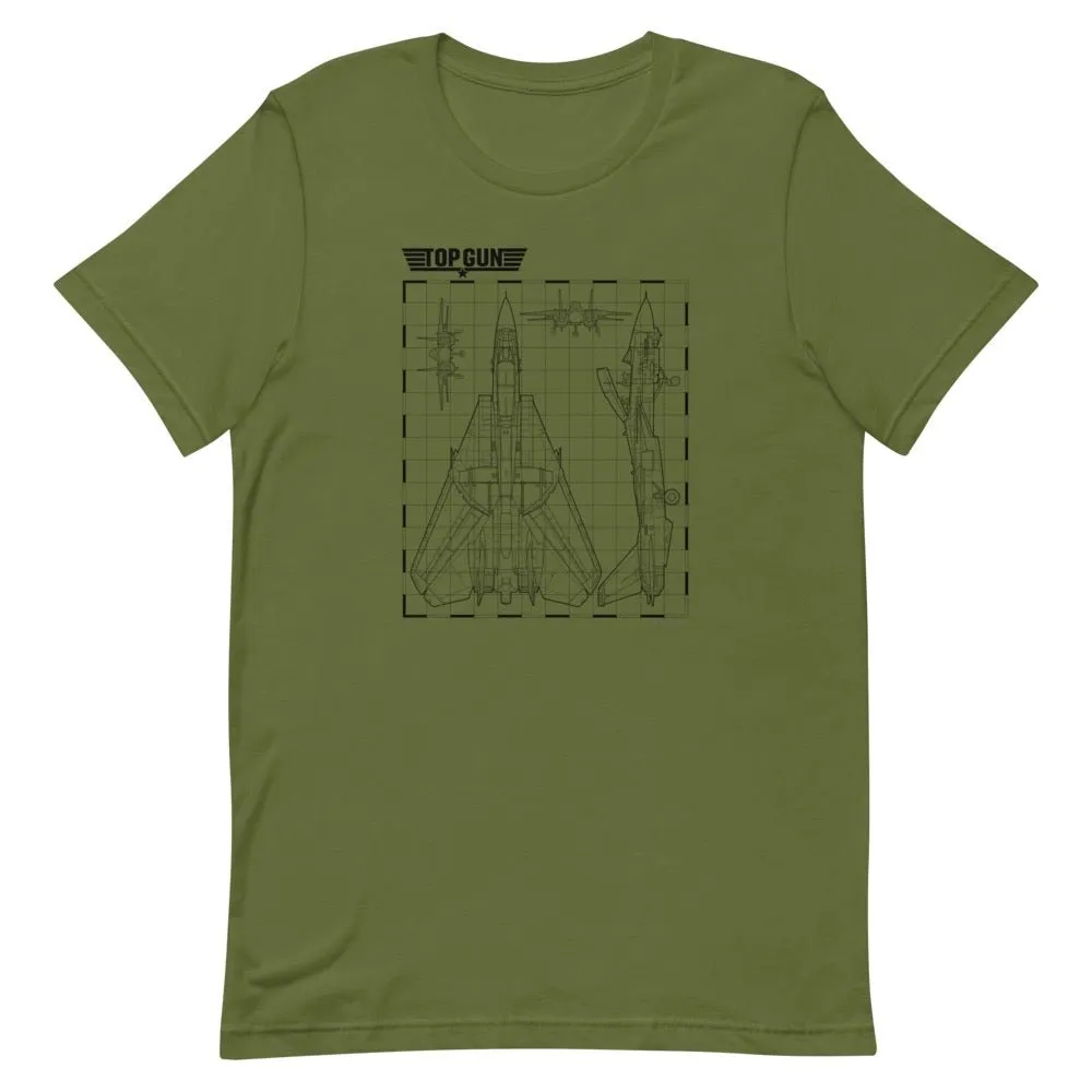 Top Gun Fighter Jet Schematics Unisex Premium T-Shirt sold by MTV product image thumbnail 5