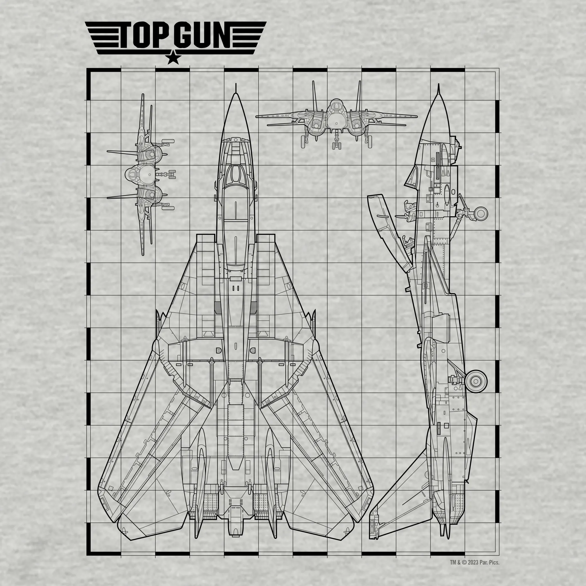 Top Gun Fighter Jet Schematics Unisex Premium T-Shirt sold by MTV product image thumbnail 2