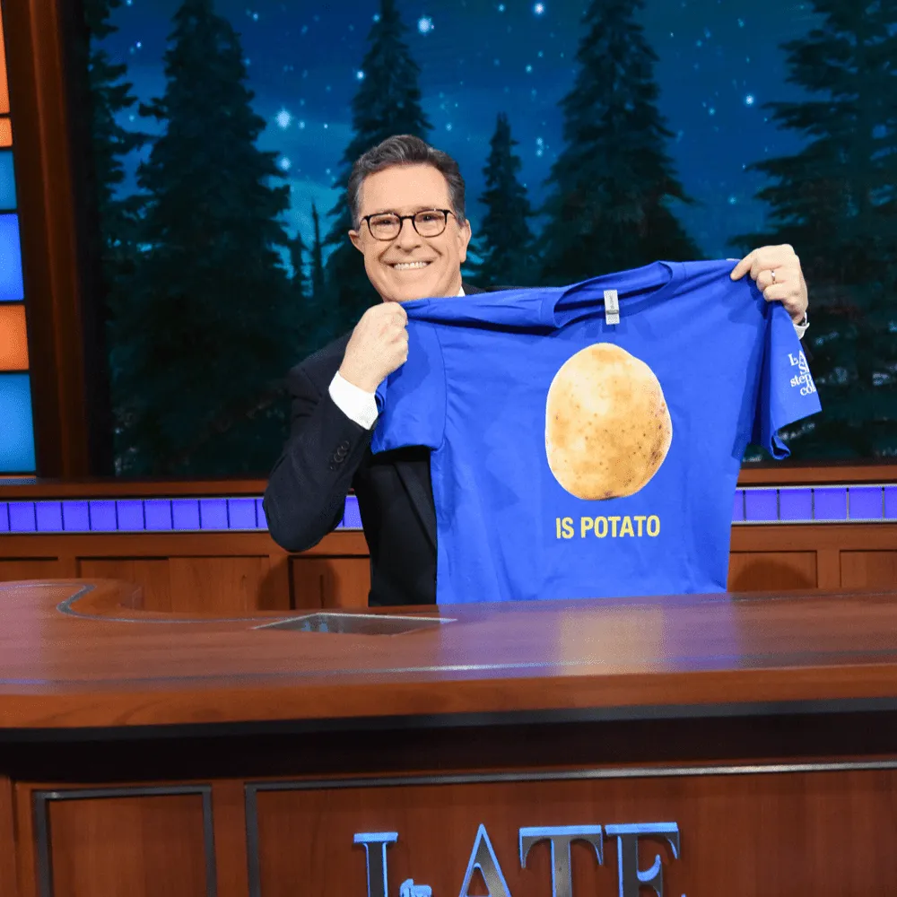 The Late Show with Stephen Colbert Is Potato Charity Adult Short Sleeve T-Shirt sold by MTV product image thumbnail 2
