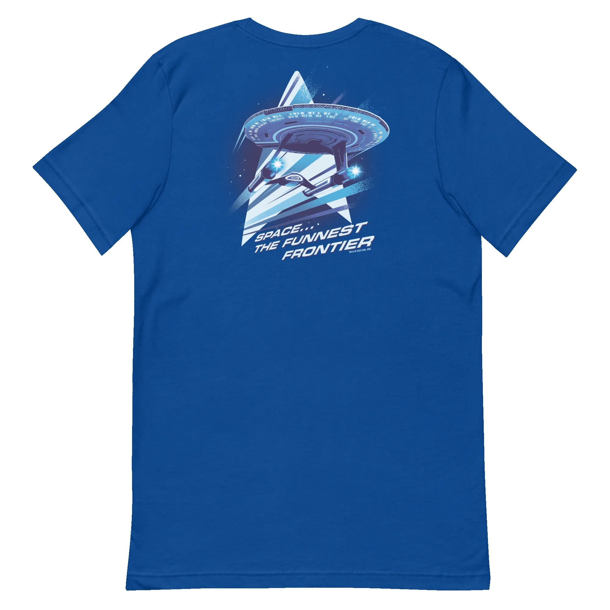 Star Trek: Lower Decks Space The Funnest Frontier Blue Unisex Premium T-Shirt sold by MTV product image thumbnail 4