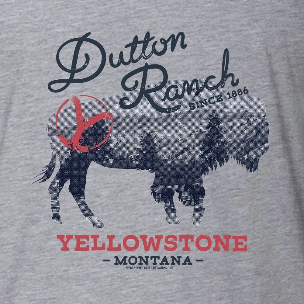 Yellowstone Dutton Ranch Montana Bison Adult Short Sleeve T-Shirt sold by MTV product image thumbnail 2