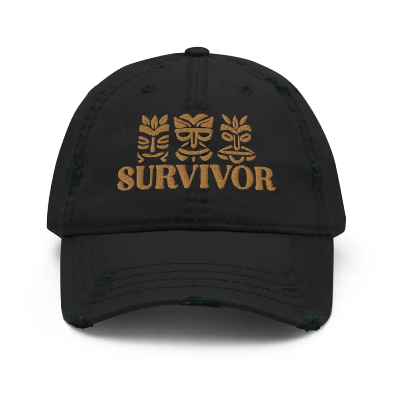 Survivor Masks Embroidered Distressed Hat sold by MTV