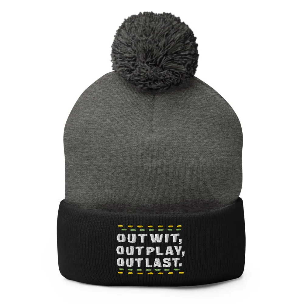 Survivor Outwit, Outplay, Outlast Pom Pom Beanie sold by MTV